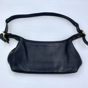 Vintage COACH LEGACY Hobo Shoulder Bag Black Leather Small Baguette Flaws